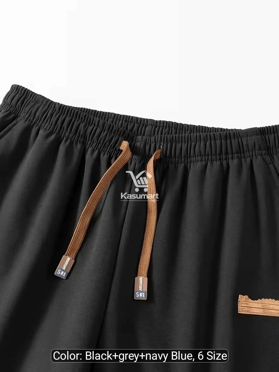 3PCS Mens Breathable Stretch Straightleg Pants With Drawst