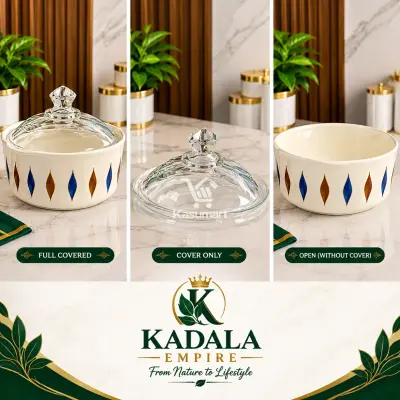 Ceramic bowl with glass lif