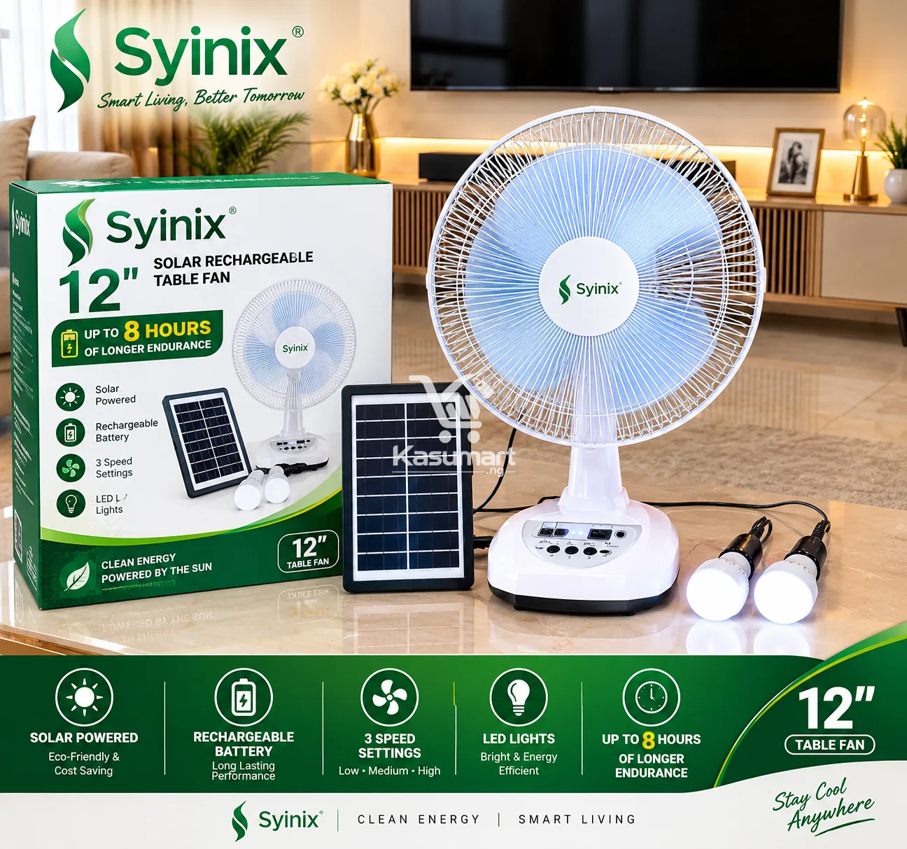 New Rechargeable And Solar System Fan — Clean & Neat